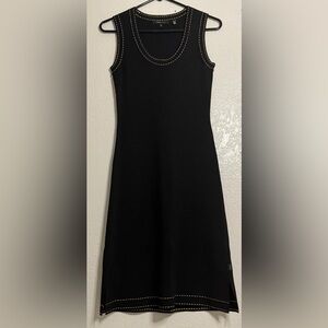 BCBGMaxAzria Black Midi Dress with White Stitching